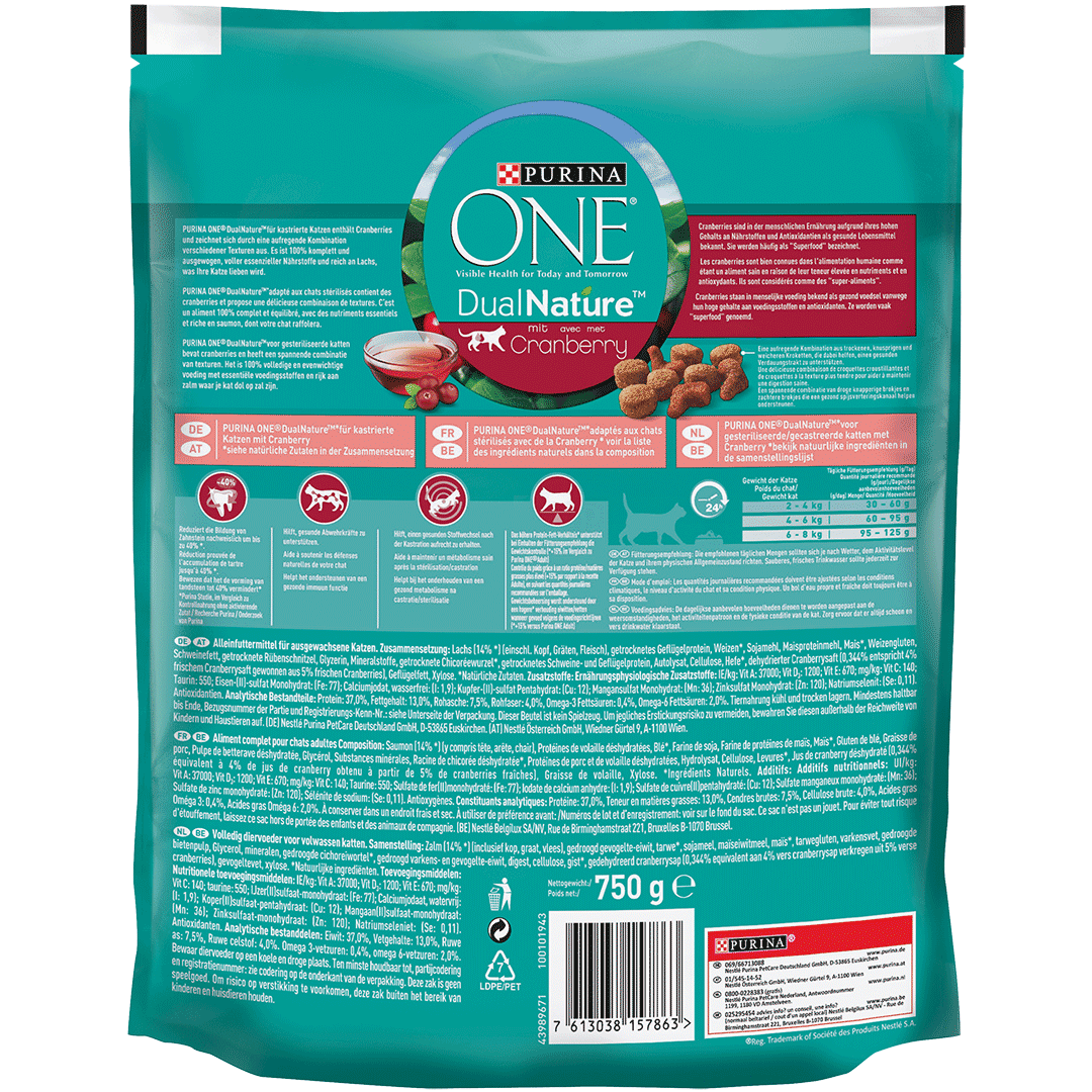Dualnature Fur Kastrierte Katzen Mit Cranberry Purina One