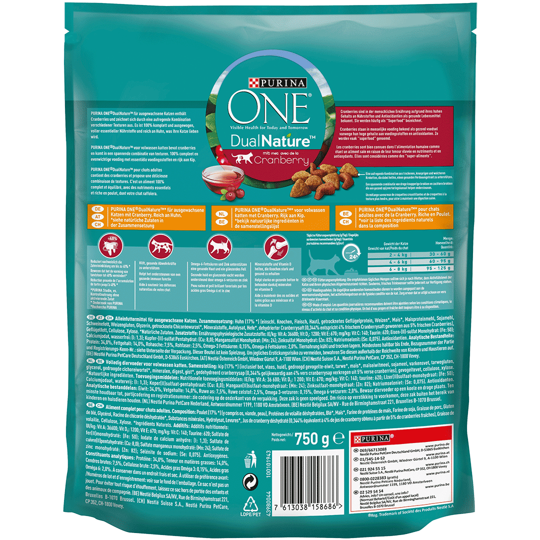 dualnature mit huhn cranberry purina one