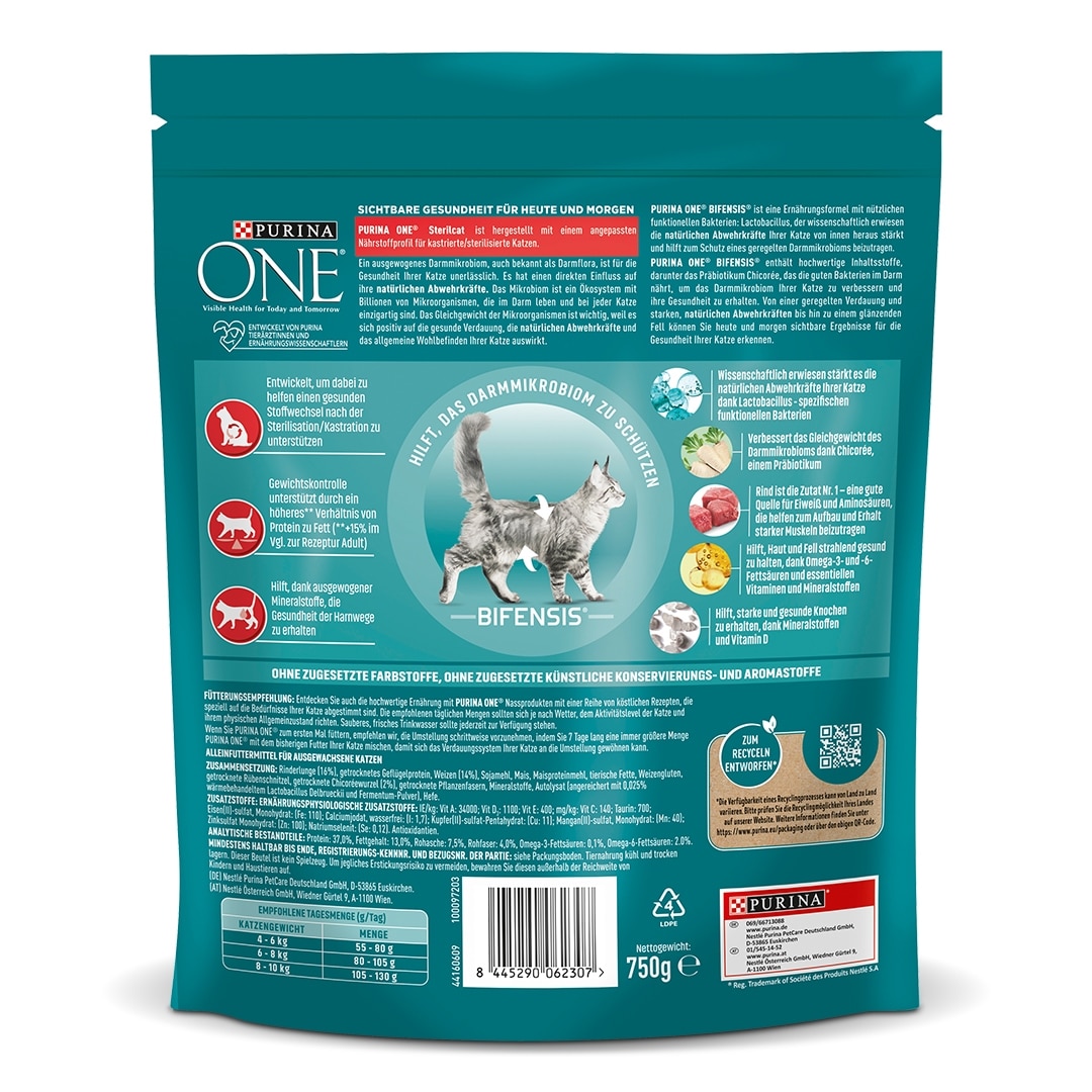 Sterilcat Trockenfutter mit Rind | PURINA ONE