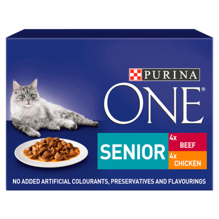 PURINA ONE® Mini Fillets Senior 7+ Chicken and Beef Wet Cat Food