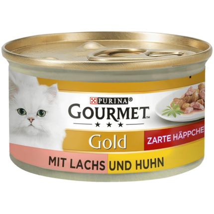 GOURMET Gold Zarte Häppchen in Sauce mit Lachs & Huhn