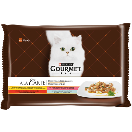 GOURMET™ A la Carte Rezepte des Küchenchefs mit Huhn, Rind, Forelle, Seelachs