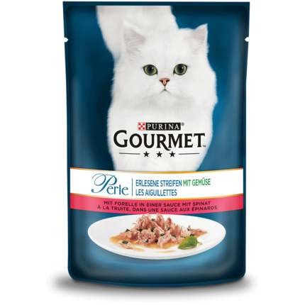 GOURMET Perle Erlesene Streifen mit Forelle & Spinat Vorderansicht