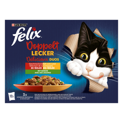 FELIX So gut wie es aussieht Doppelt lecker Geschmacksvielfalt vom Land mit Gemüse Vorderansicht