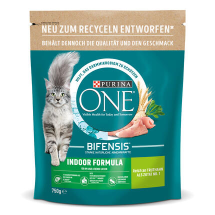 PURINA ONE Indoor Formula reich an Truthahn und Vollkorn-Getreide