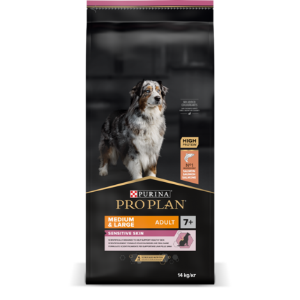 PRO PLAN MEDIUM & LARGE ADULT 7+ für sensible Haut reich an Lachs