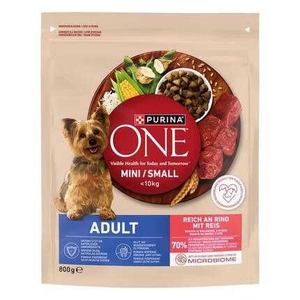 PURINA ONE MINI/SMALL Adult reich an Rind mit Reis