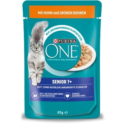 PURINA ONE Senior 7+ mit Huhn und grünen Bohnen