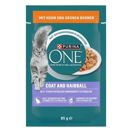 PURINA ONE Coat & Hairball mit Huhn und grünen Bohnen