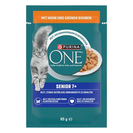 PURINA ONE Senior 7+ mit Huhn und grünen Bohnen