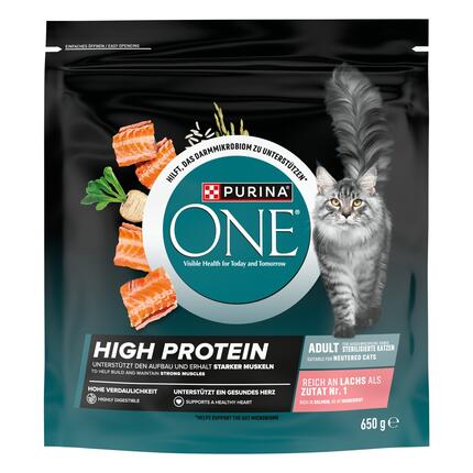 PURINA® ONE® High Protein Reich an Lachs - Katzentrockenfutter