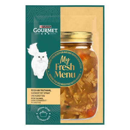 ​GOURMET™ My Fresh Menu reich an Truthahn, garniert mit Spinat und Karotten