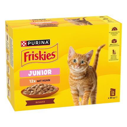 PURINA® FRISKIES® Junior in Sauce mit Huhn