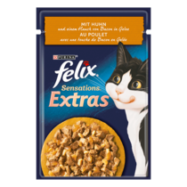 FELIX® Sensations Extras mit Huhn und einem Hauch von Bacon