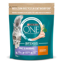 PURINA ONE Coat & Hairball reich an Huhn und Vollkorn-Getreide