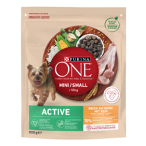 Purina ONE Mini/Small Active mit Huhn und Reis Vorderansicht