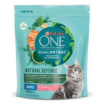 PURINA ONE DualNature NATURAL DEFENSE Adult mit Spirulina & Lachs Vorderansicht