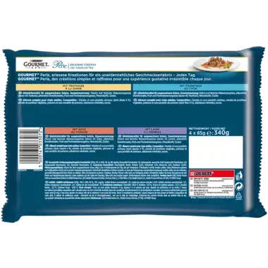GOURMET™ Perle Erlesene Streifen mit Truthahn, Thunfisch, Ente, Lamm Rückseite