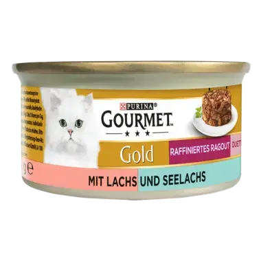 GOURMET Gold Raffiniertes Ragout Duetto mit Lachs & Seelachs Seitenansicht