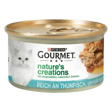 GOURMET™ Nature's Creations, reich an Thunfisch, garniert mit Tomaten und Reis Vorderansicht