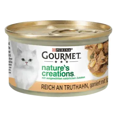 GOURMET™ Nature's Creations, reich an Truthahn, garniert mit Spinat und Pastinaken Vorderansicht