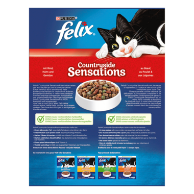 FELIX® Countryside Sensations mit Rind, Huhn und Gemüse Rückseite