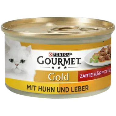 GOURMET Gold Zarte Häppchen in Sauce mit Huhn & Leber Vorderansicht
