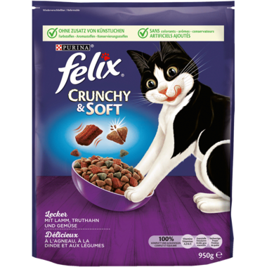 FELIX® Crunchy & Soft mit Lamm, Truthahn und Gemüse Vorderansicht