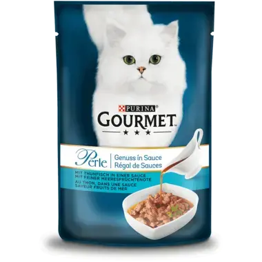 GOURMET™ Perle Genuss in Sauce mit Thunfisch in einer Sauce mit feiner Meeresfrüchtenote Vorderansicht