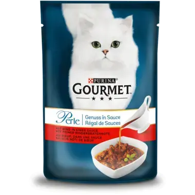 GOURMET™ Perle Genuss in Sauce mit Rind in einer Sauce mit feiner Rinderbratennote Vorderansicht