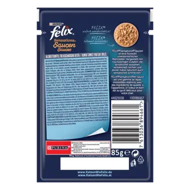FELIX® Sensations Saucen mit Lachs & Garnelengeschmack Rückseite
