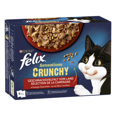 FELIX® Sensations Crunchy Geschmacksvielfalt vom Land Seitenansicht