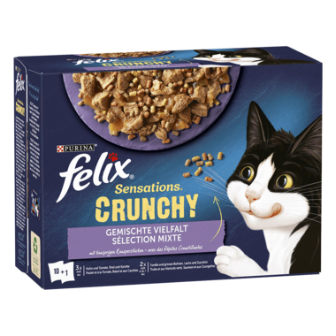FELIX® Sensations Crunchy Geschmacksvielfalt mit Gemüse Seitenansicht