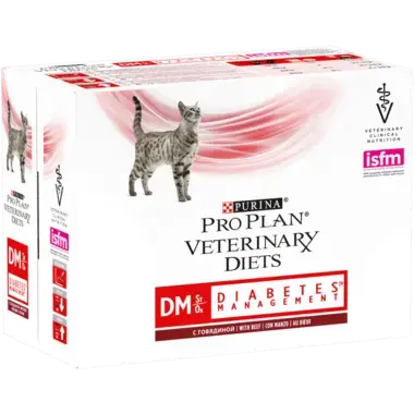 PRO PLAN VETERINARY DIETS Feline DM Diabetes Management Nassfutter Rind​​​​​ Seitenansicht