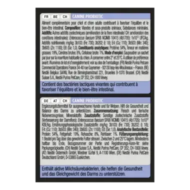 PRO PLAN Canine FORTIFLORA Probiotic Rückseite