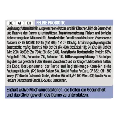 PRO PLAN Feline FortiFlora Probiotic Rückseite