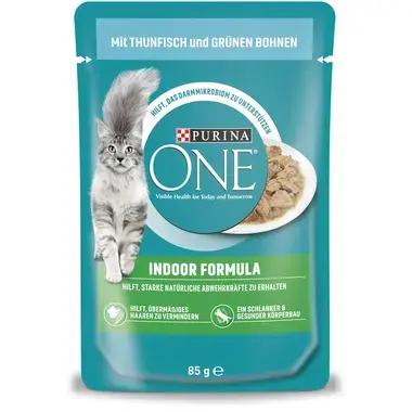 Purina ONE® Indoor Formula mit Thunfisch & grünen Bohnen Vorderansicht