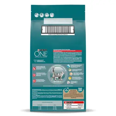 PURINA ONE Sterilcat reich an Huhn und Weizen Rückansicht
