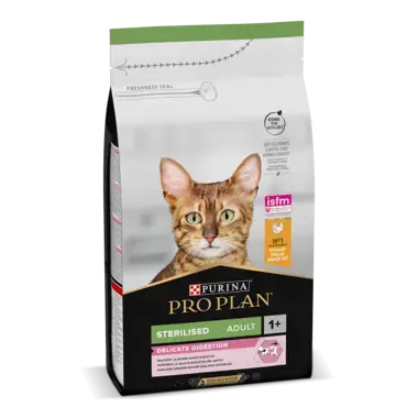 PRO PLAN ADULT STERILISED Delicate Digestion reich an Huhn Seitenansicht