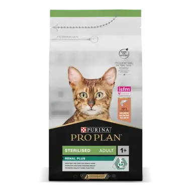 PRO PLAN ADULT STERILISED Renal Plus reich an Lachs Vorderansicht