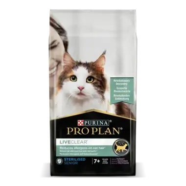 PRO PLAN LIVECLEAR STERILISED Senior 7+ reich an Truthahn Vorderansicht