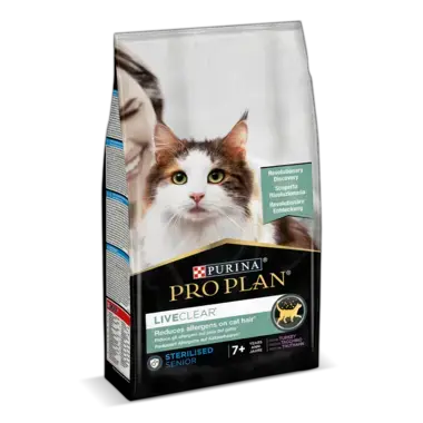 PRO PLAN LIVECLEAR STERILISED Senior 7+ reich an Truthahn Seitenansicht