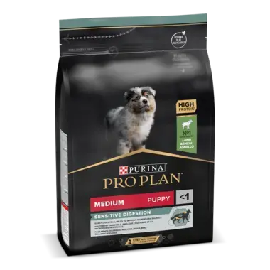 PRO PLAN MEDIUM PUPPY für sensible Verdauung reich an Lamm