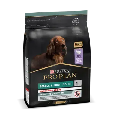 PRO PLAN SMALL & MINI ADULT für sensible Verdauung reich an Truthahn GETREIDEFREI