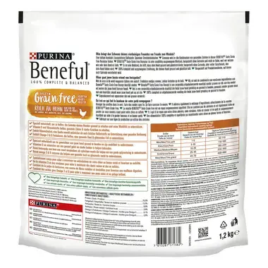 BENEFUL TASTY GRAIN FREE Rezeptur Reich an Huhn & mit Gemüse Rückseite