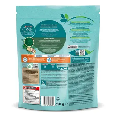 PURINA ONE DualNature NATURAL DEFENSE Adult mit Spirulina & Huhn Hinteransicht