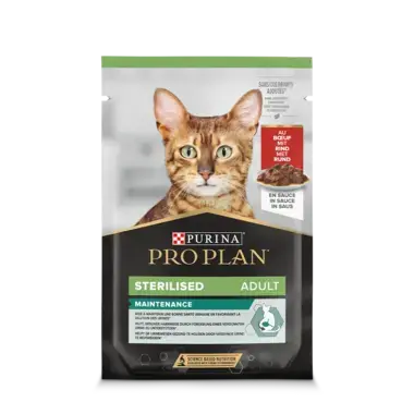 PRO PLAN STERILISED in Soße Nassfutter mit Rind