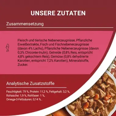 PURINA ONE MINI/SMALL Sensitive mit Lachs, Reis und Karotten in Sauce
