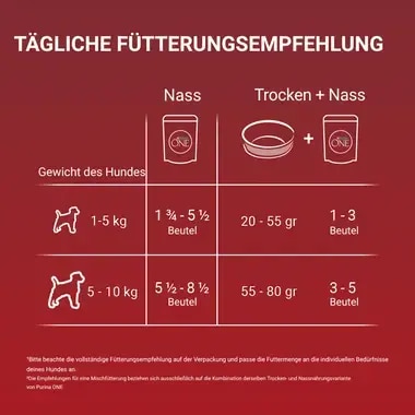 PURINA ONE MINI/SMALL Active mit Rind, Kartoffeln und Karotten in Sauce