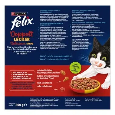 FELIX® Doppelt Lecker mit einer köstlichen Mischung aus Rind und Huhn und reich an Rote Bete